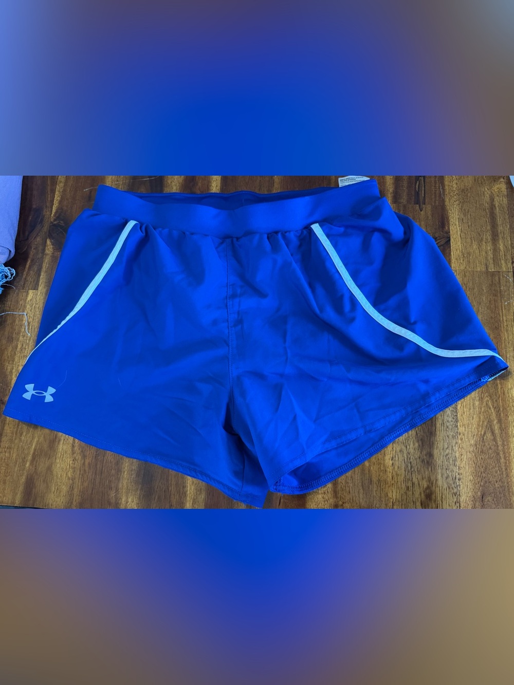 Under Armour Royal Blue Athletic Shorts with White Trim